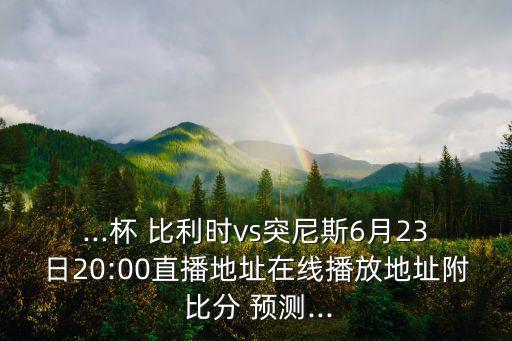 ...杯 比利時vs突尼斯6月23日20:00直播地址在線播放地址附 比分 預(yù)測...