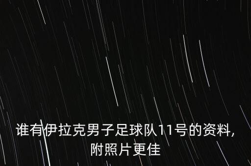 誰有伊拉克男子足球隊(duì)11號(hào)的資料,附照片更佳