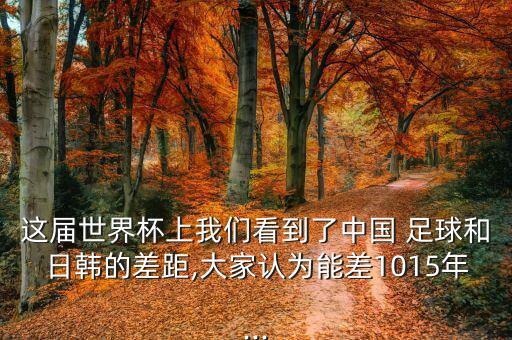 這屆世界杯上我們看到了中國 足球和日韓的差距,大家認(rèn)為能差1015年...