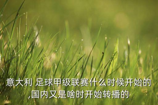 意大利 足球甲級(jí)聯(lián)賽什么時(shí)候開(kāi)始的,國(guó)內(nèi)又是啥時(shí)開(kāi)始轉(zhuǎn)播的