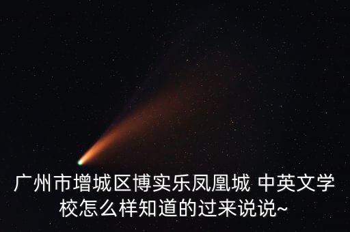 廣州市增城區(qū)博實樂鳳凰城 中英文學(xué)校怎么樣知道的過來說說~