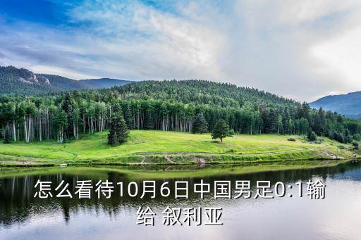 怎么看待10月6日中國男足0:1輸給 敘利亞