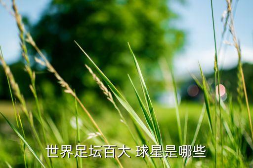 世界足壇百大 球星是哪些