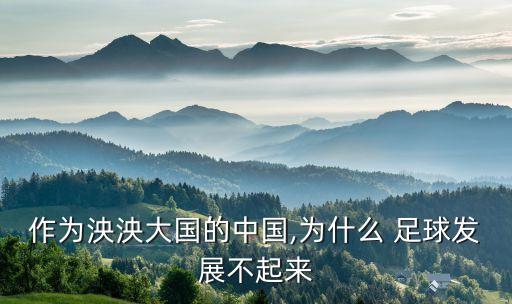作為泱泱大國(guó)的中國(guó),為什么 足球發(fā)展不起來(lái)