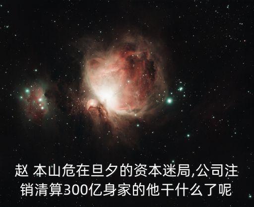 趙 本山危在旦夕的資本迷局,公司注銷清算300億身家的他干什么了呢