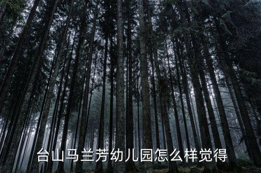  臺山馬蘭芳幼兒園怎么樣覺得