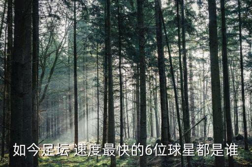 如今足壇 速度最快的6位球星都是誰(shuí)