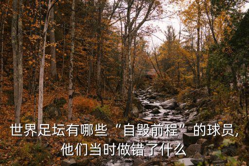 世界足壇有哪些“自毀前程”的球員,他們當(dāng)時(shí)做錯(cuò)了什么