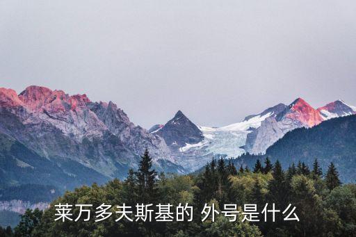 萊萬多夫斯基的 外號是什么