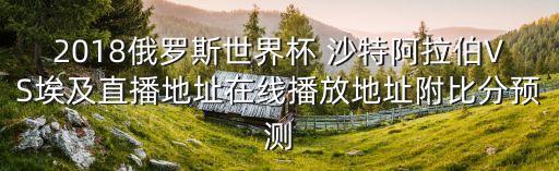 2018俄羅斯世界杯 沙特阿拉伯VS埃及直播地址在線播放地址附比分預(yù)測