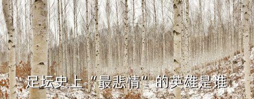 足壇史上“最悲情”的英雄是誰