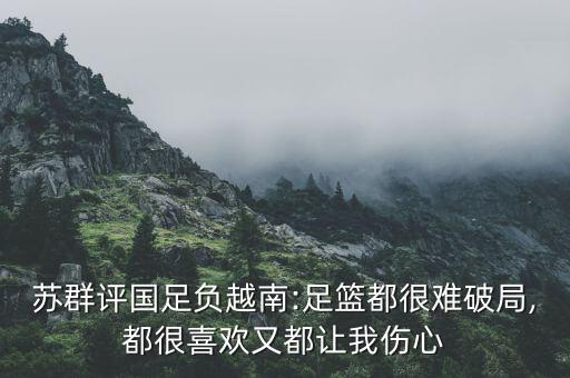 蘇群評國足負越南:足籃都很難破局,都很喜歡又都讓我傷心