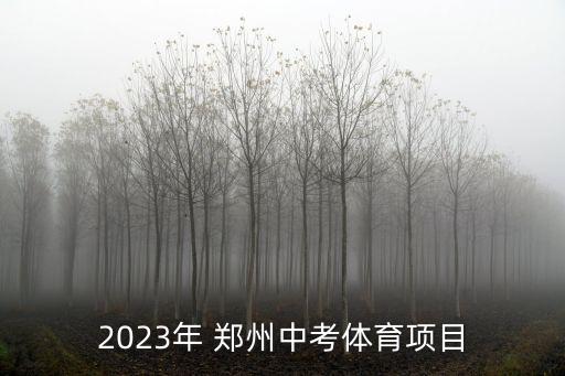 2023年 鄭州中考體育項目