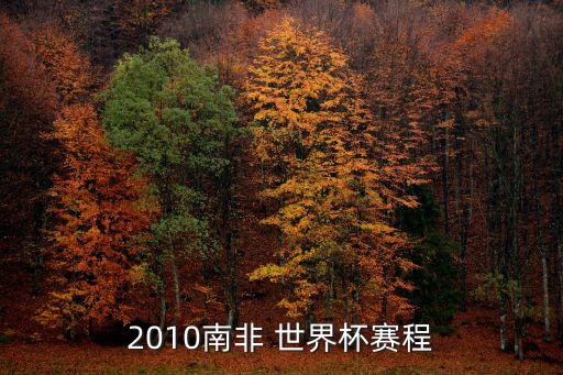 2010南非 世界杯賽程