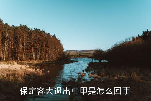 保定容大退出中甲是怎么回事