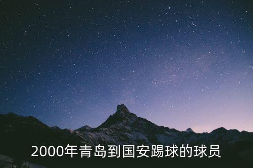 2000年青島到國安踢球的球員