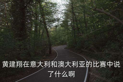 黃建翔在意大利和澳大利亞的比賽中說了什么啊