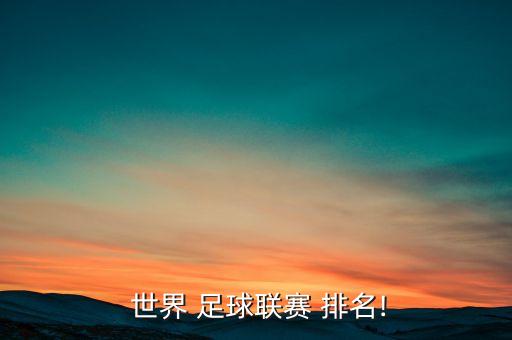  世界 足球聯(lián)賽 排名!