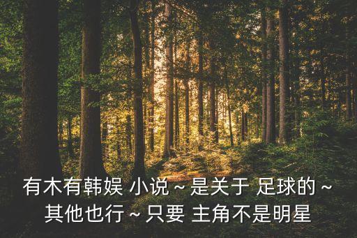 有木有韓娛 小說(shuō)～是關(guān)于 足球的～其他也行～只要 主角不是明星