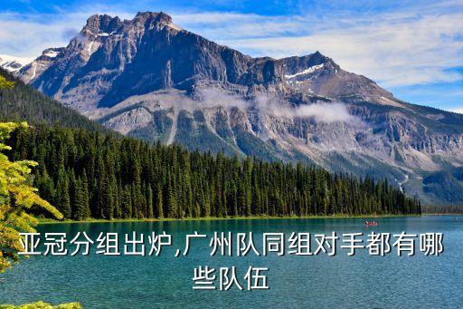 亞冠分組出爐,廣州隊同組對手都有哪些隊伍