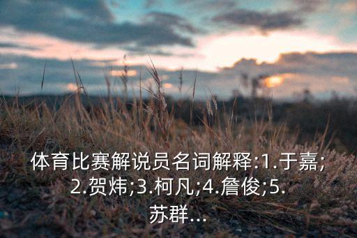 體育比賽解說員名詞解釋:1.于嘉;2.賀煒;3.柯凡;4.詹俊;5.蘇群...