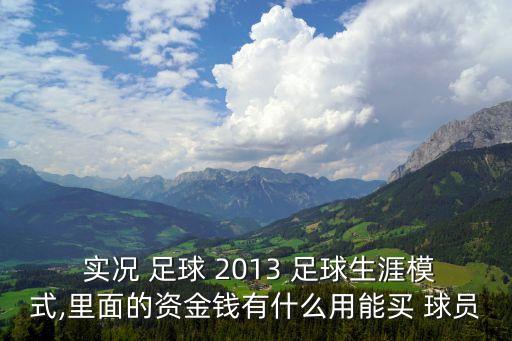  實(shí)況 足球 2013 足球生涯模式,里面的資金錢有什么用能買 球員