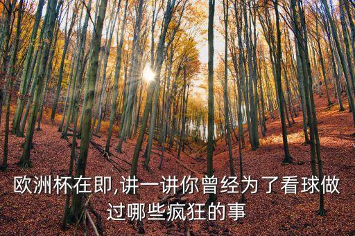 歐洲杯在即,講一講你曾經(jīng)為了看球做過(guò)哪些瘋狂的事