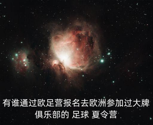 有誰通過歐足營報名去歐洲參加過大牌俱樂部的 足球 夏令營