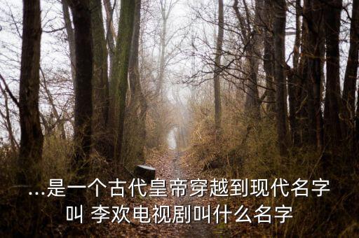 ...是一個(gè)古代皇帝穿越到現(xiàn)代名字叫 李歡電視劇叫什么名字