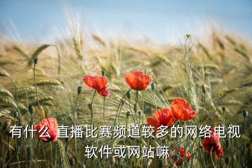有什么 直播比賽頻道較多的網(wǎng)絡(luò)電視 軟件或網(wǎng)站嘛