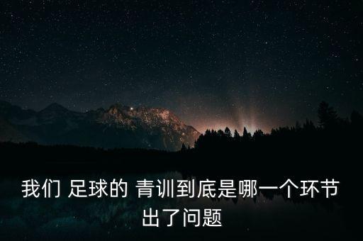 我們 足球的 青訓到底是哪一個環(huán)節(jié)出了問題