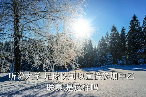 聽說大學(xué) 足球隊可以直接參加中乙 聯(lián)賽,是這樣嗎