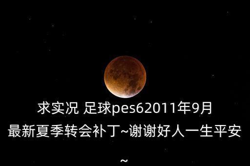 求實況 足球pes62011年9月最新夏季轉(zhuǎn)會補丁~謝謝好人一生平安~