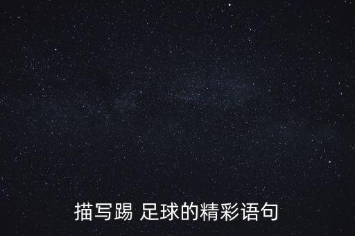 描寫(xiě)踢 足球的精彩語(yǔ)句