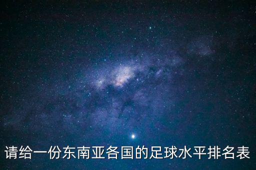請(qǐng)給一份東南亞各國(guó)的足球水平排名表
