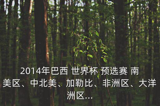 2014年巴西 世界杯 預(yù)選賽 南美區(qū)、中北美、加勒比、非洲區(qū)、大洋洲區(qū)...