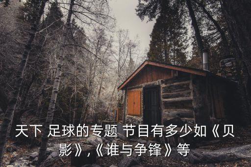 天下 足球的專題 節(jié)目有多少如《貝影》,《誰與爭鋒》等