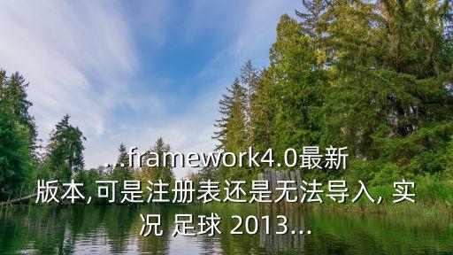 ...framework4.0最新版本,可是注冊表還是無(wú)法導入, 實(shí)況 足球 2013...