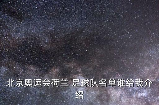 北京奧運(yùn)會(huì)荷蘭 足球隊(duì)名單誰(shuí)給我介紹