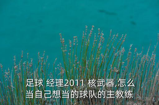  足球 經(jīng)理2011 核武器,怎么當(dāng)自己想當(dāng)?shù)那蜿?duì)的主教練