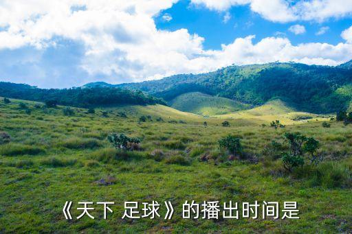 《天下 足球》的播出時(shí)間是