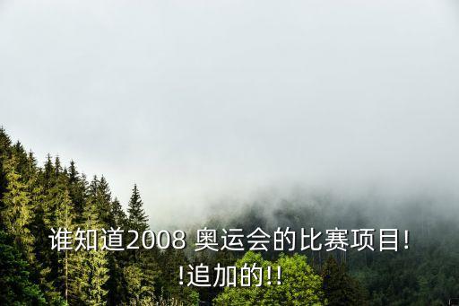 誰知道2008 奧運(yùn)會的比賽項(xiàng)目!!追加的!!