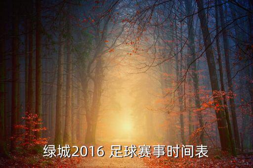 綠城2016 足球賽事時間表