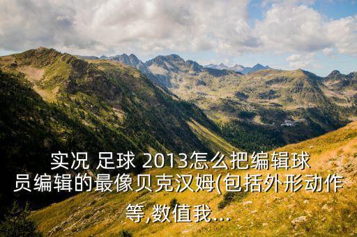  實況 足球 2013怎么把編輯球員編輯的最像貝克漢姆(包括外形動作等,數(shù)值我...