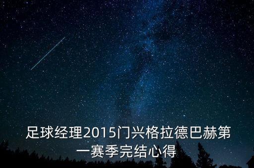  足球經(jīng)理2015門(mén)興格拉德巴赫第一賽季完結(jié)心得
