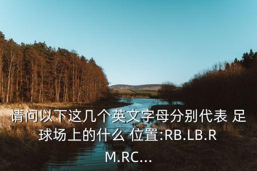 請(qǐng)問以下這幾個(gè)英文字母分別代表 足球場(chǎng)上的什么 位置:RB.LB.RM.RC...