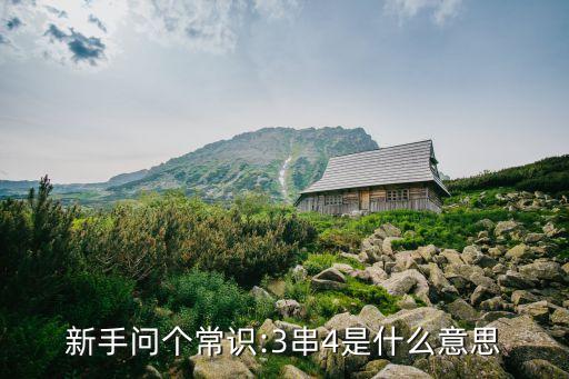 新手問(wèn)個(gè)常識(shí):3串4是什么意思