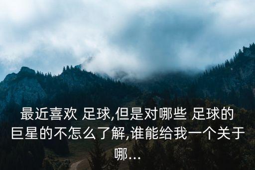 最近喜歡 足球,但是對哪些 足球的巨星的不怎么了解,誰能給我一個關(guān)于哪...