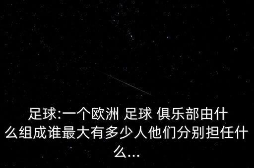  足球:一個歐洲 足球 俱樂部由什么組成誰最大有多少人他們分別擔(dān)任什么...