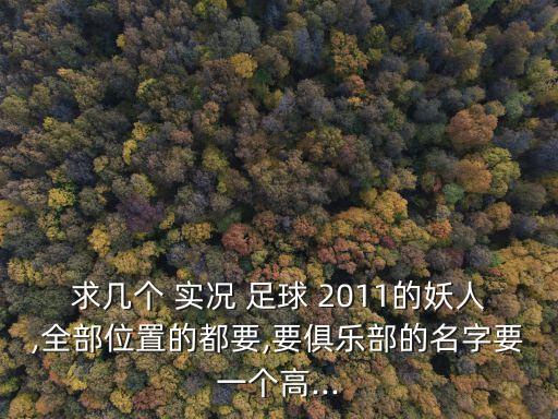 求幾個 實(shí)況 足球 2011的妖人,全部位置的都要,要俱樂部的名字要一個高...